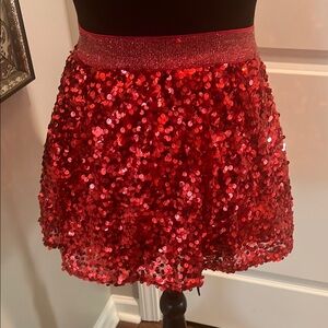 Red Sequin Skirt